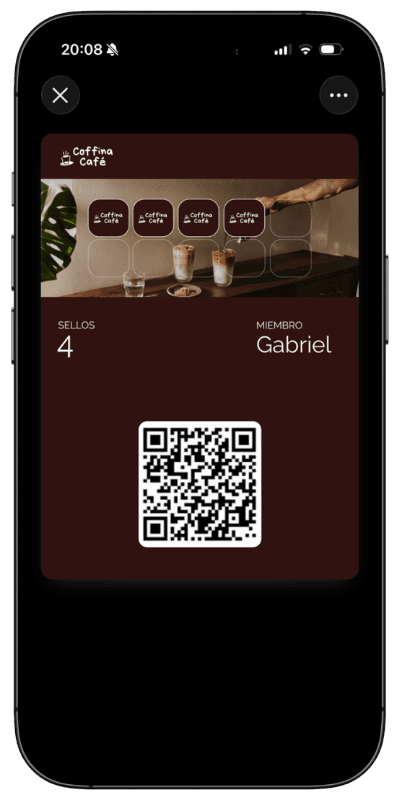 Vista previa de tarjeta de sellos en wallet