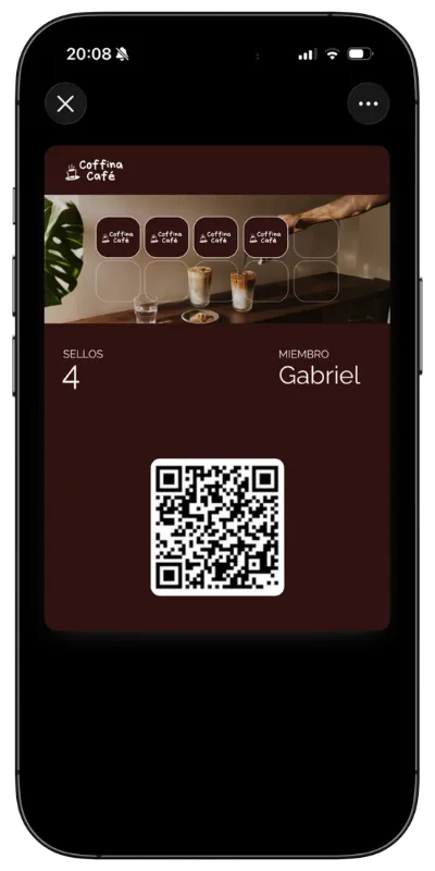 Vista previa de tarjeta de sellos en wallet